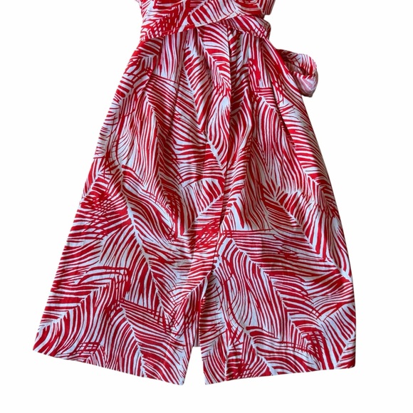 NEW Talbots Red and White Palm Print Sleeveless Dress Size 10 - Picture 5 of 10